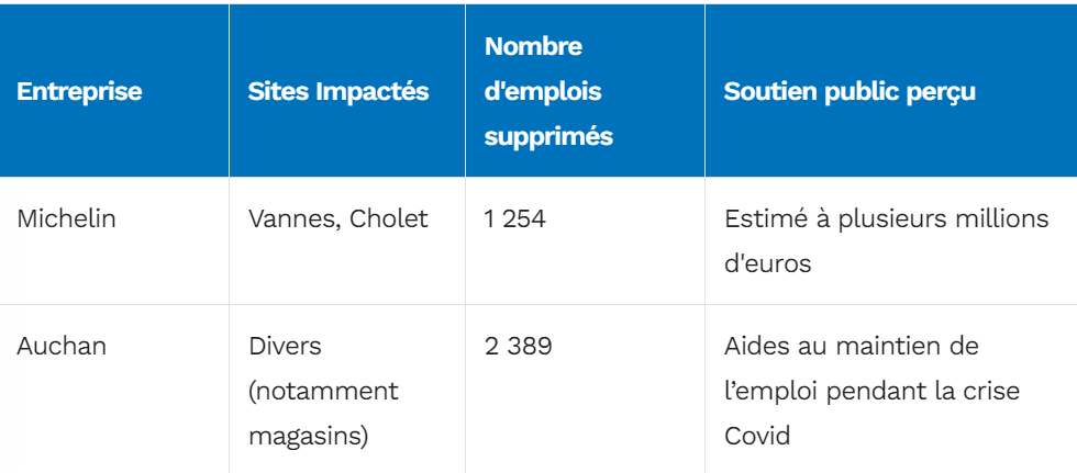 Licenciements Michelin et Auchan