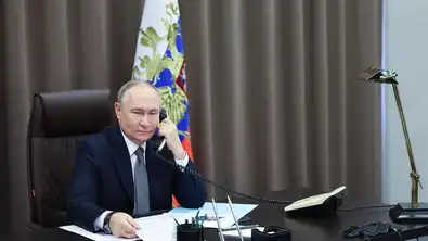 Vladimir Poutine lors d’un entretien téléphonique officiel