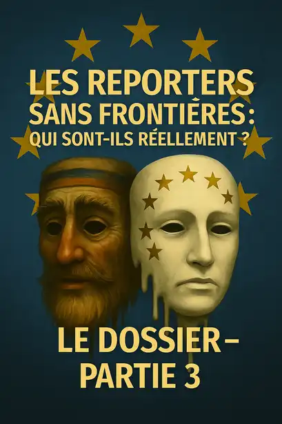 Affiche critique sur l’ONG Reporters Sans Frontières et ses réseaux d’influence