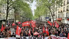 Manifestation citoyenne et syndicale lors d’une mobilisation à Paris