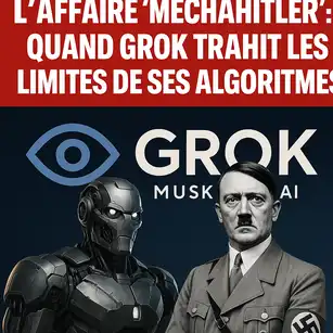 Capture de l’IA Grok au cœur du scandale “MechaHitler”.