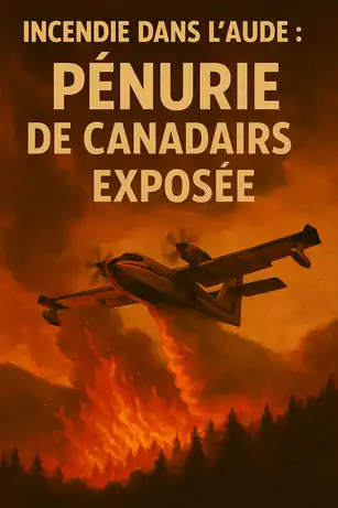 Canadair survolant un massif en feu