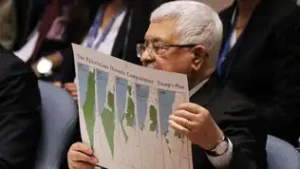 Mahmoud Abbas brandissant une carte de la Palestine au Conseil de sécurité de l’ONU