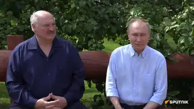 Vladimir Poutine et Alexandre Loukachenko lors de leur rencontre en Biélorussie