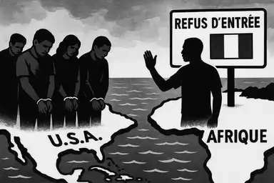 Illustration représentant le refus du Nigeria d’accueillir des personnes expulsées des États-Unis.