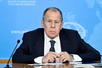 Sergueï Lavrov lors d’une conférence de presse sur l’Ukraine et la sécurité russe