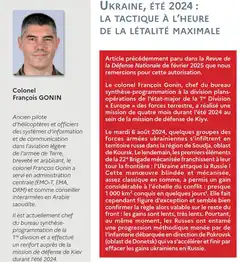Portrait du colonel français François Gonin et extrait d’article sur son rôle présumé en Ukraine