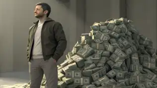 Zelensky debout devant un amas de dollars, illustration des détournements