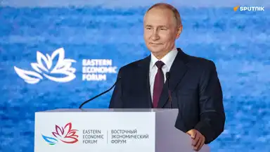 Vladimir Poutine lors de son discours au Forum économique oriental