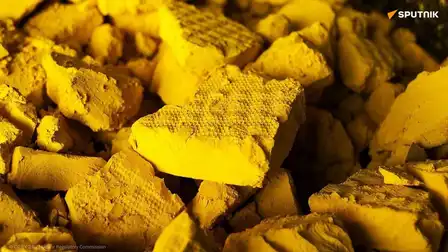 Image de l'uranium stocké sur le site d'Arlit au Niger
