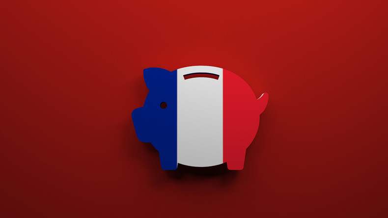 Image d'un cochon d'épargne aux couleurs du drapeau français.