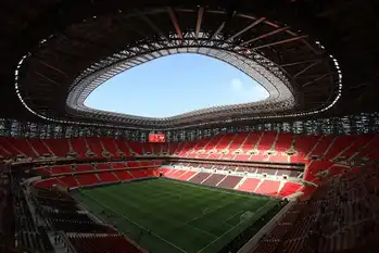 Stade de la Coupe d'Afrique des Nations (CAN) 2025, sponsorisée par Total Energies.