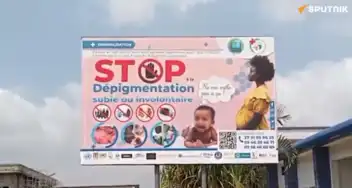 Panneau de sensibilisation contre la dépigmentation en Côte d’Ivoire