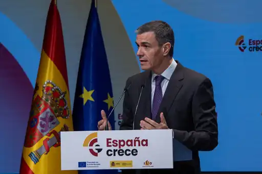 Pedro Sánchez s’exprime lors d’une conférence en Espagne